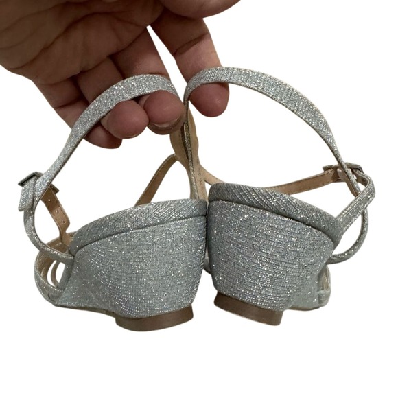 Paradox London Pink Silver Glitter Wedge Sandals Women's 9.5 Party Prom - Picture 6 of 8